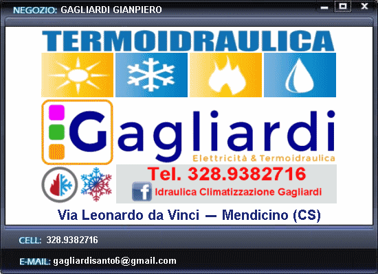Gagliardi Gianpiero - Mendicino (CS) - Impianti idrici - Impianti termici - Impianti di condizionamento - Installazione autoclave, stufe e termo camino - Sostituzione e revisione caldaie - Gagliardi Santo